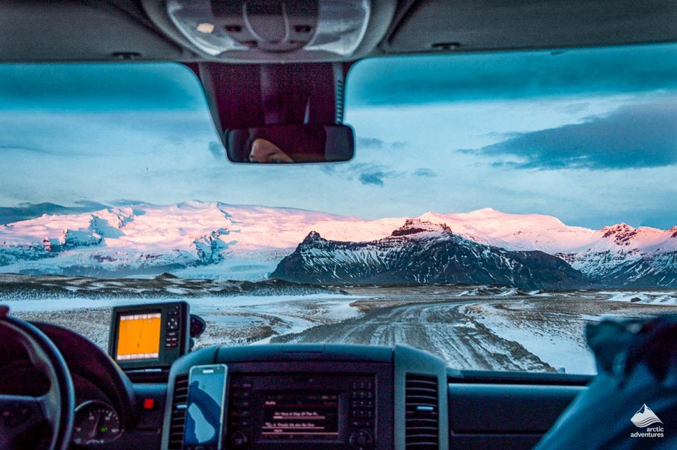 driving to Katla volcano in Iceland