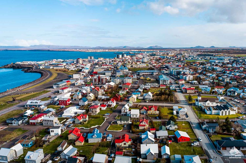 view from above of Keflavik city