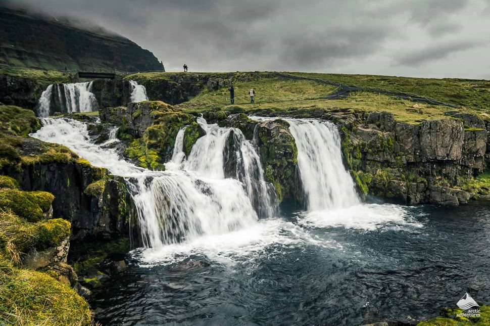 Kirkjufell's mountain waterfall view