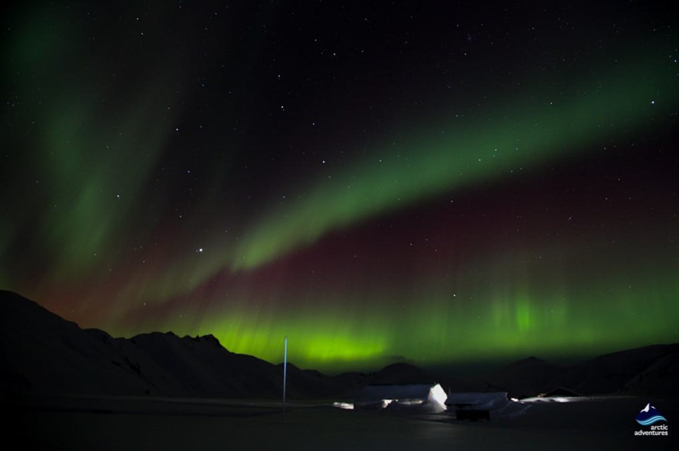 Northern lights above Landmannalaugar nature reserve