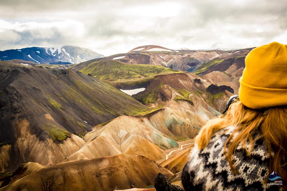 view from mountains of Landmannalaugar area