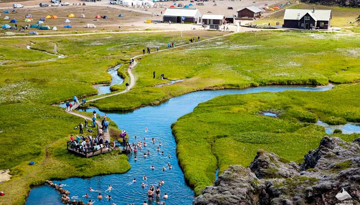 hot springs area at Landmannalaugar in Iceland
