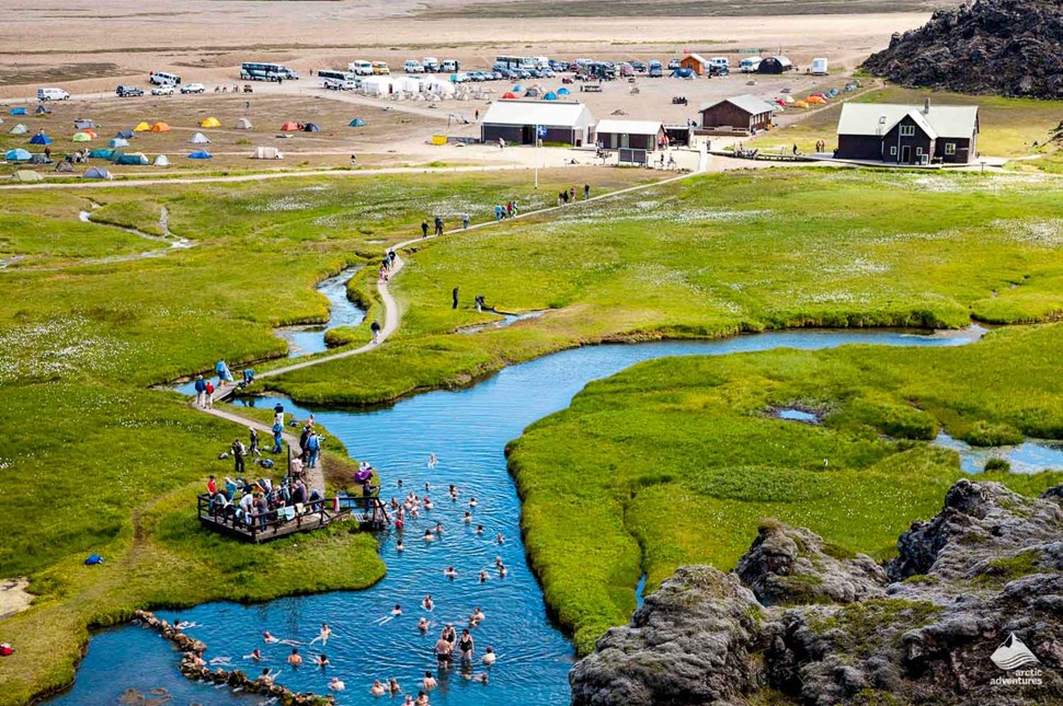 hot springs area at Landmannalaugar in Iceland