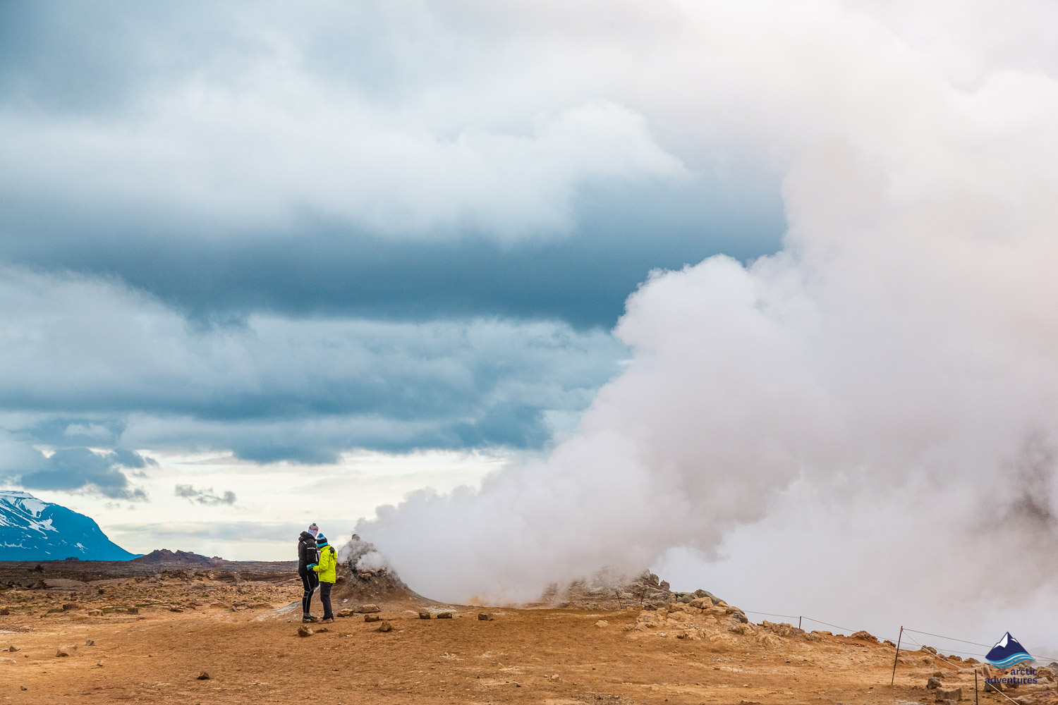 couple near geothermal area in Iceland