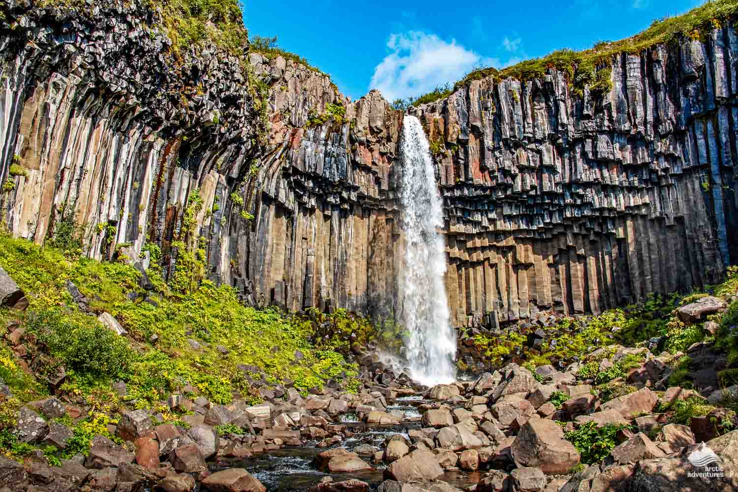 Svartifoss waterfall at Skatafell National Park