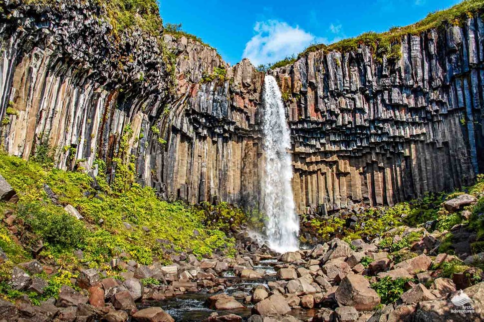 Svartifoss waterfall at Skatafell National Park