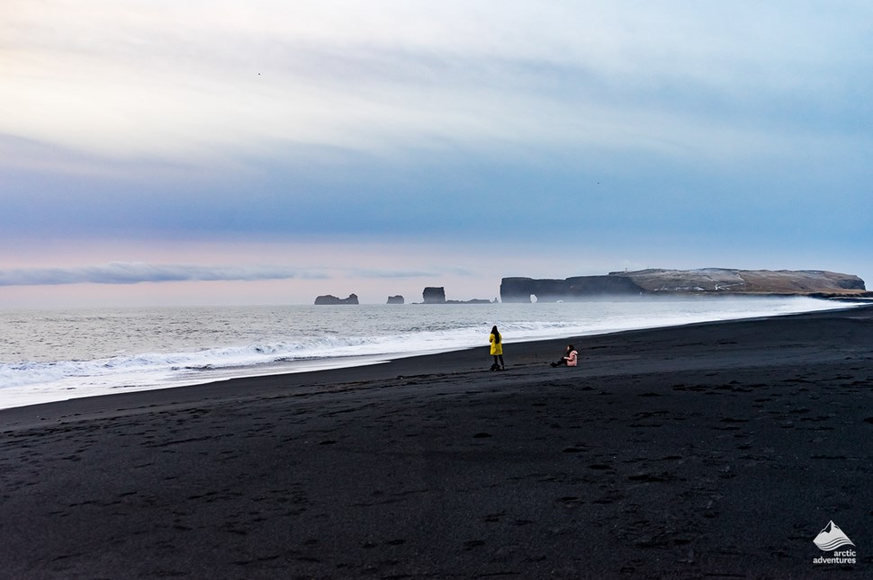 Black Sand Beach in south cost of Iceland