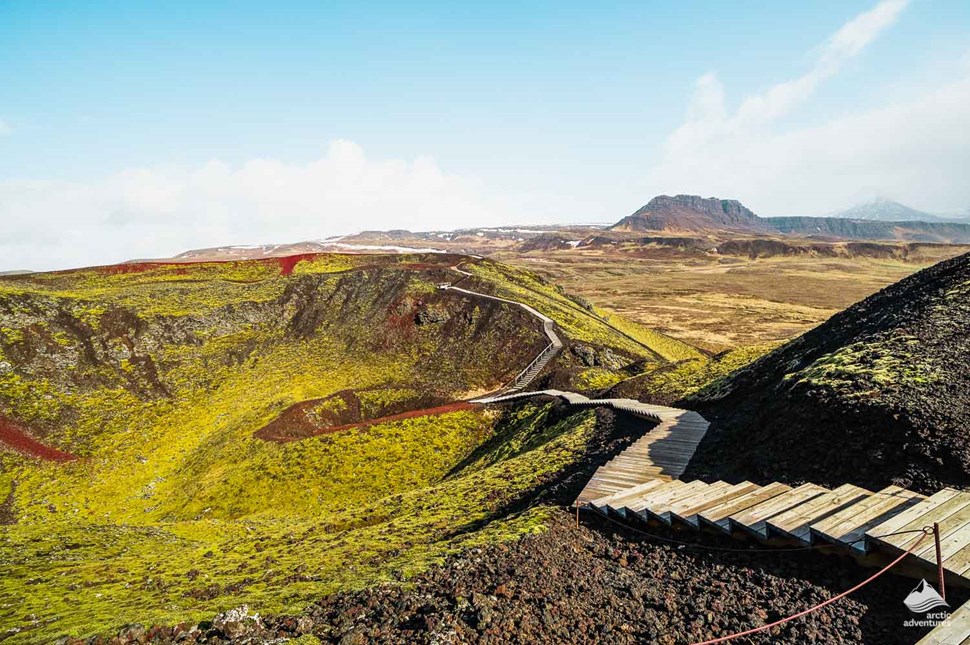 stairs path at Grabrok Volcano Crater