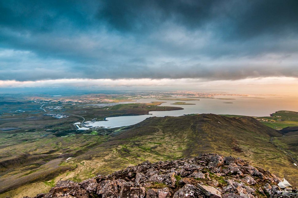 panoramic view from Esja mountain in Iceland