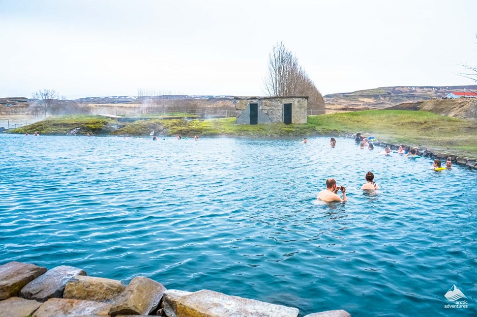 swimming pool of Secret Lagoon in Iceland