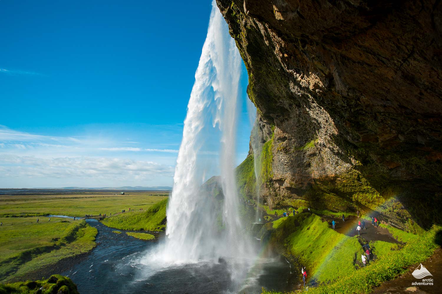 Iceland Waterfall Seljalandsfoss Tourism Stream Unique Custom Outdoor Shoulders Bag Fabric Backpack Multipurpose Daypacks For Adult