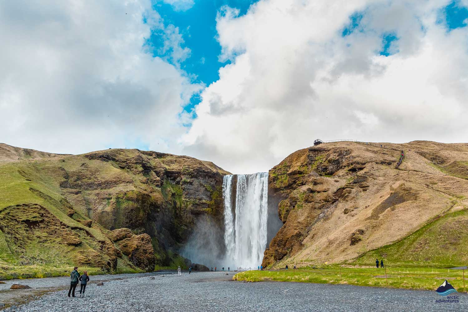 view of Skogafoss Waterfall in Iceland