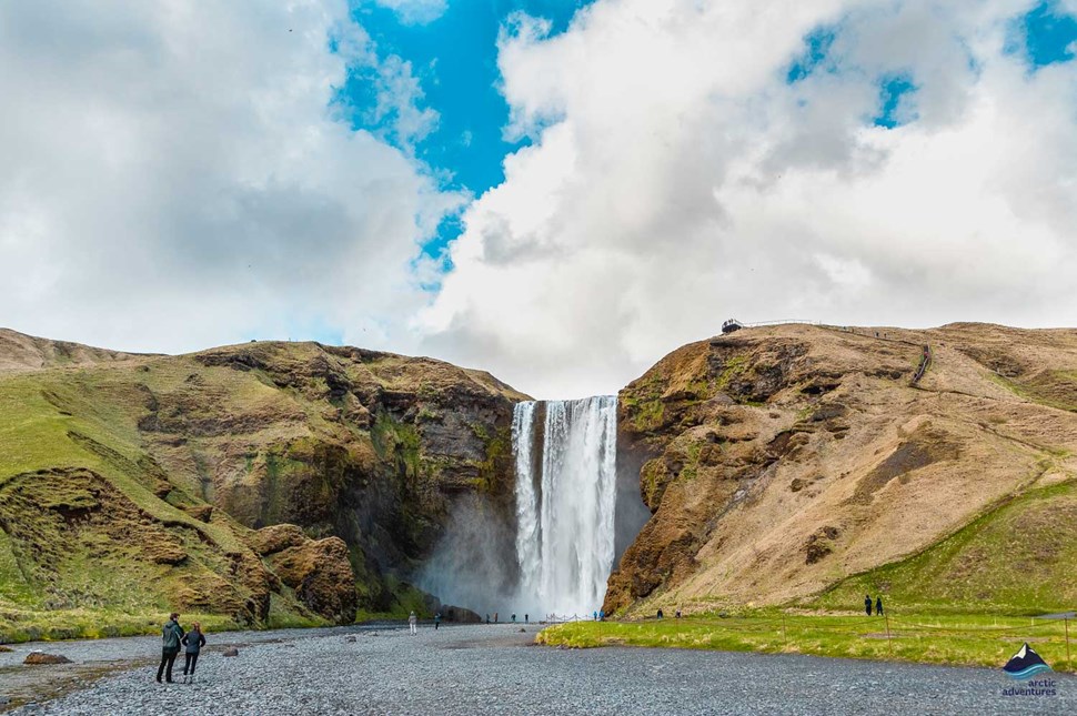 view of Skogafoss Waterfall in Iceland