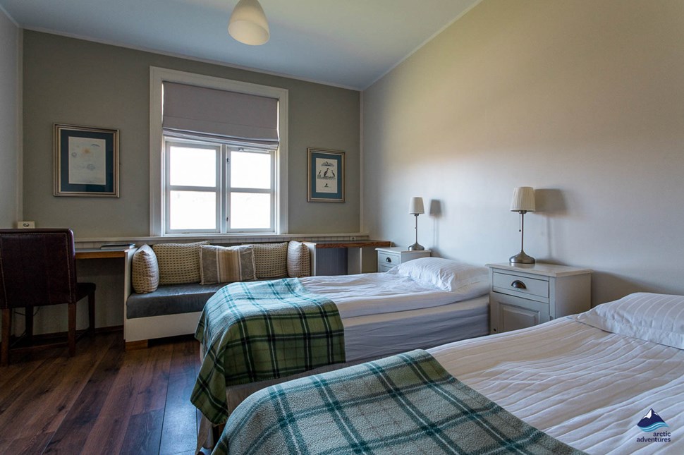 bedroom of Hotel Budir in Iceland