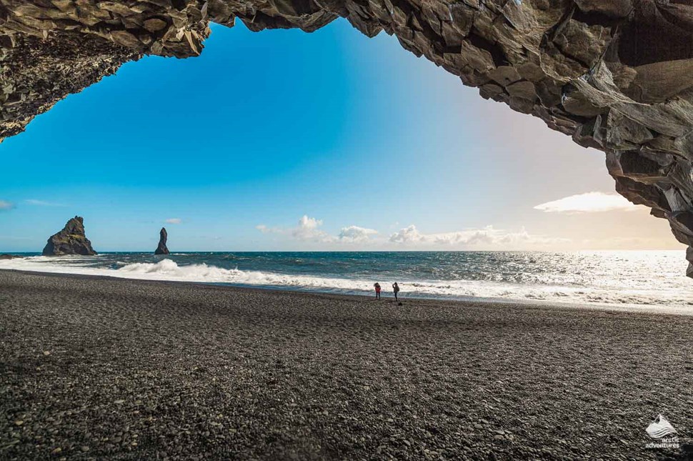 Basalt Column Cave On Black Sand Beach