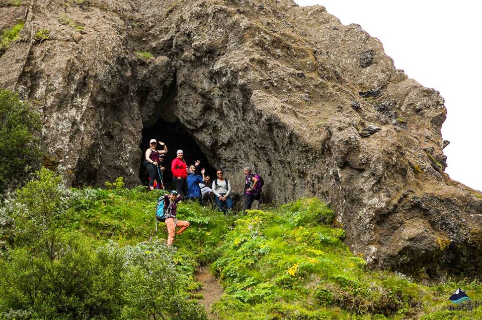 Thorsmork guided tour near lava cave in Iceland