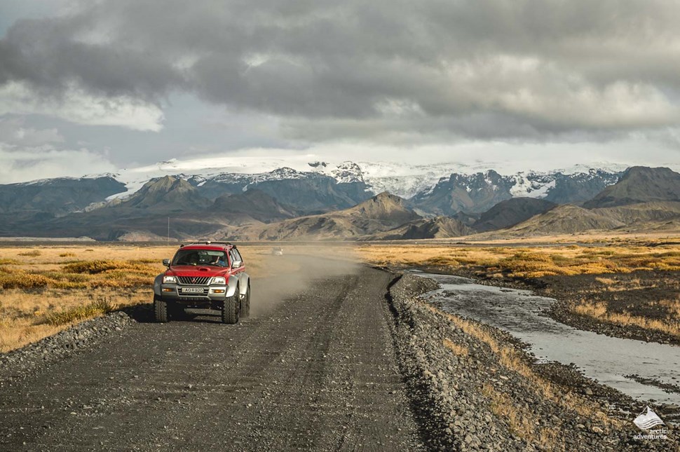 Car road near Thorsmork in Iceland