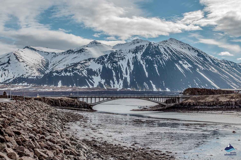 Hvítá bridge at Borgarnes in iceland