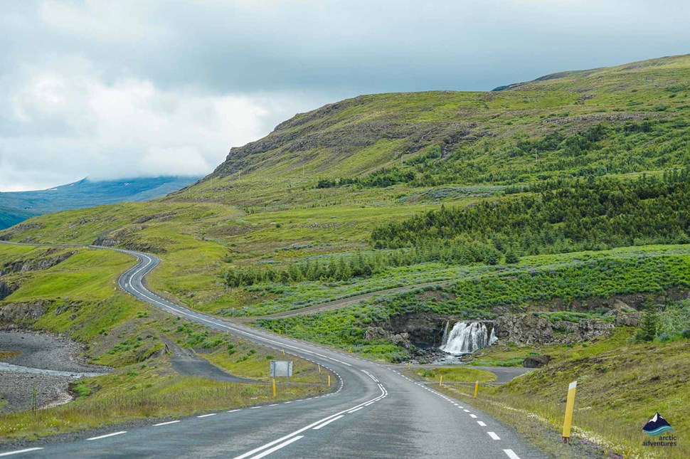 Hvalfjordur Valley Road in Iceland