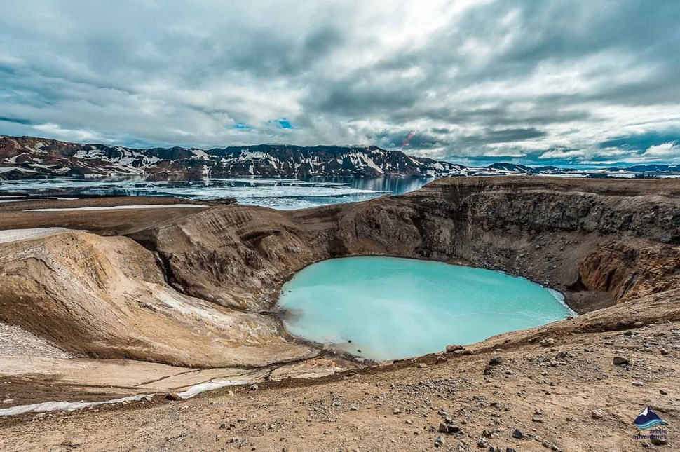 landscape of Askja Caldera Crater in iceland