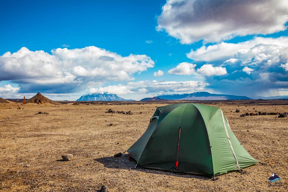 Camping near Askja Crater in iceland
