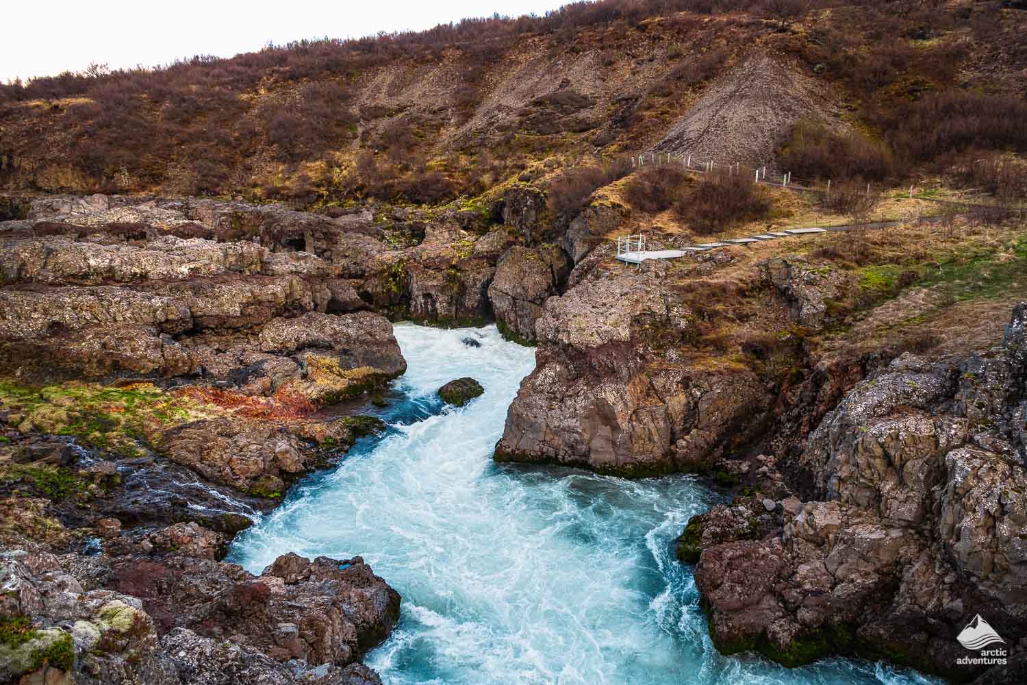 Barnafoss waterfall in west of iceland