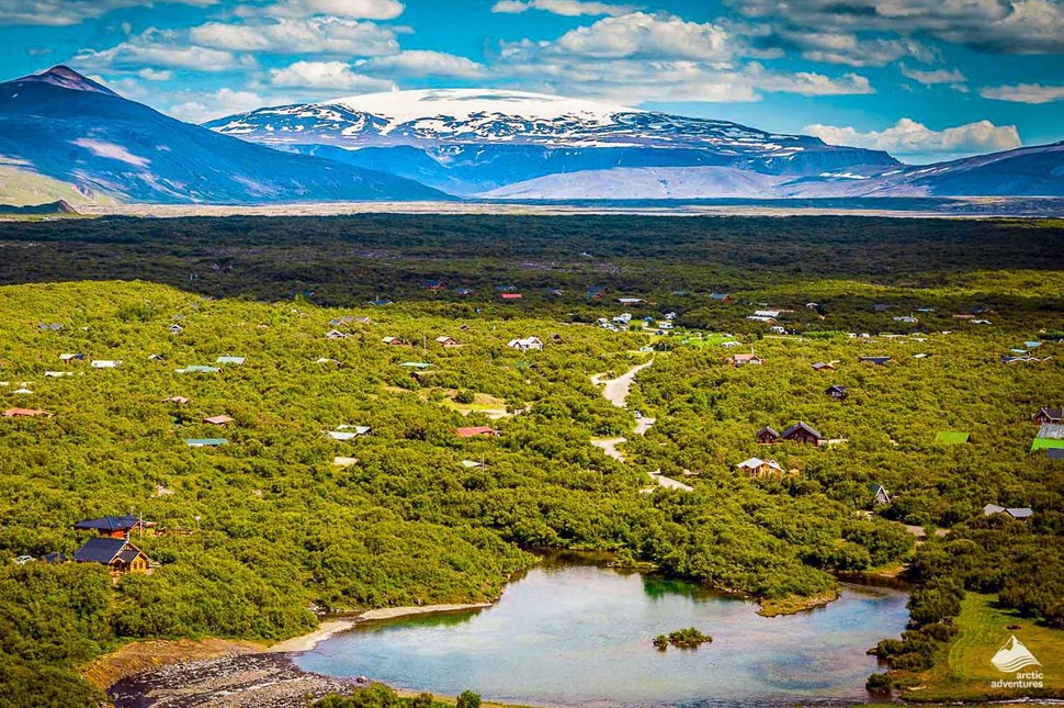 Husafell langjokull in iceland glacier view