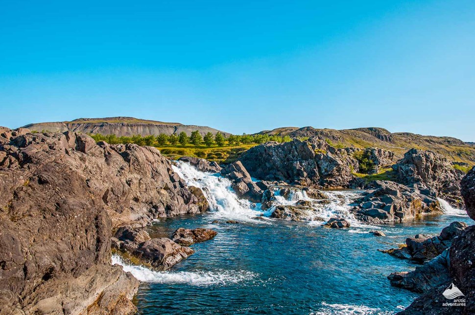 Borgarfjordur Area waterfalls in Iceland