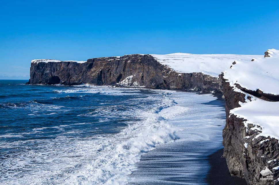 Iceland's Dyrholaey beach in winter
