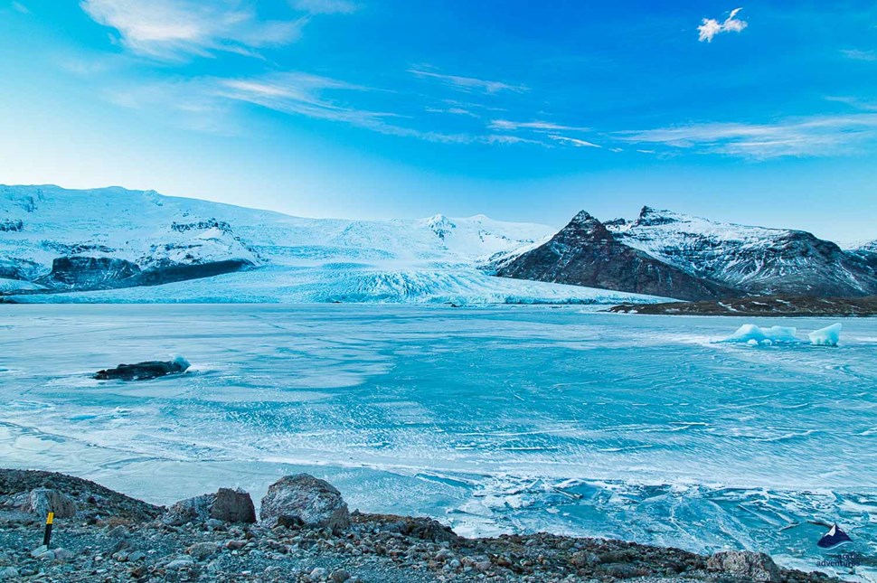 landscape of Fjallsarlon Glacier Lagoon in Winter