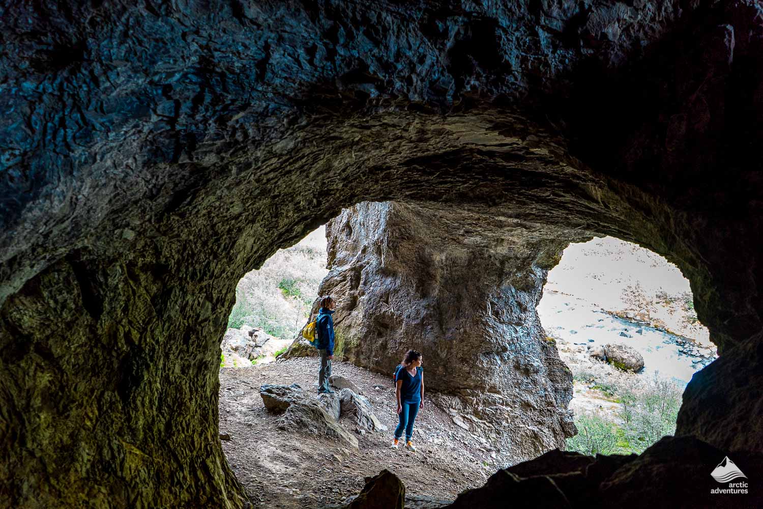Cave near Glymur in Iceland
