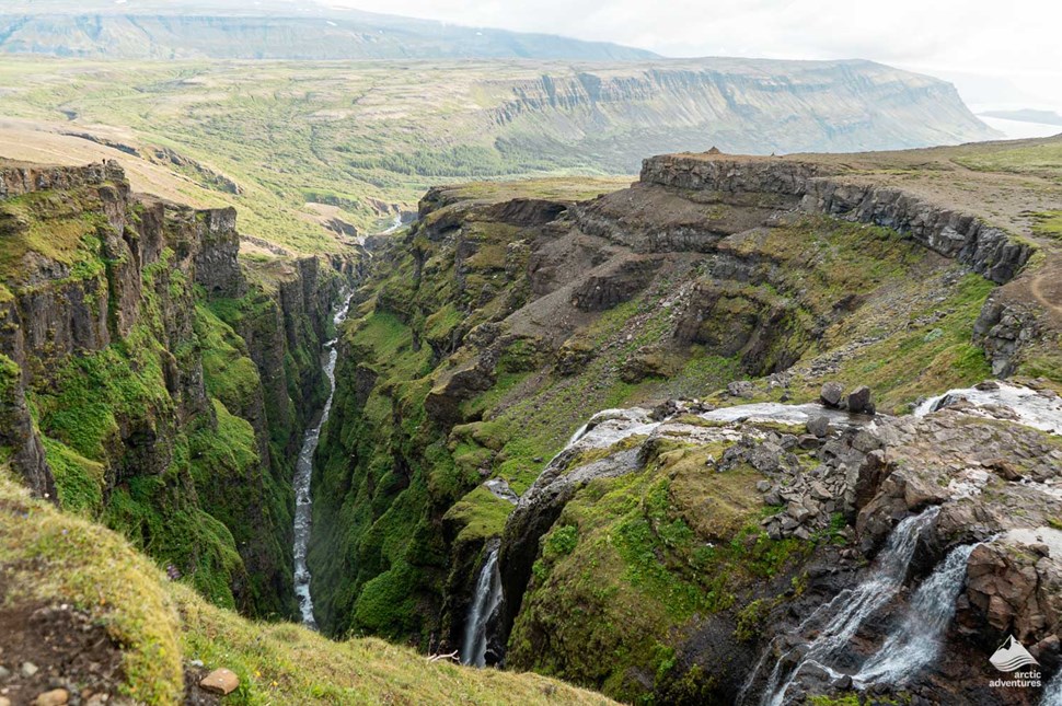 View of Glymur Waterfall in Iceland