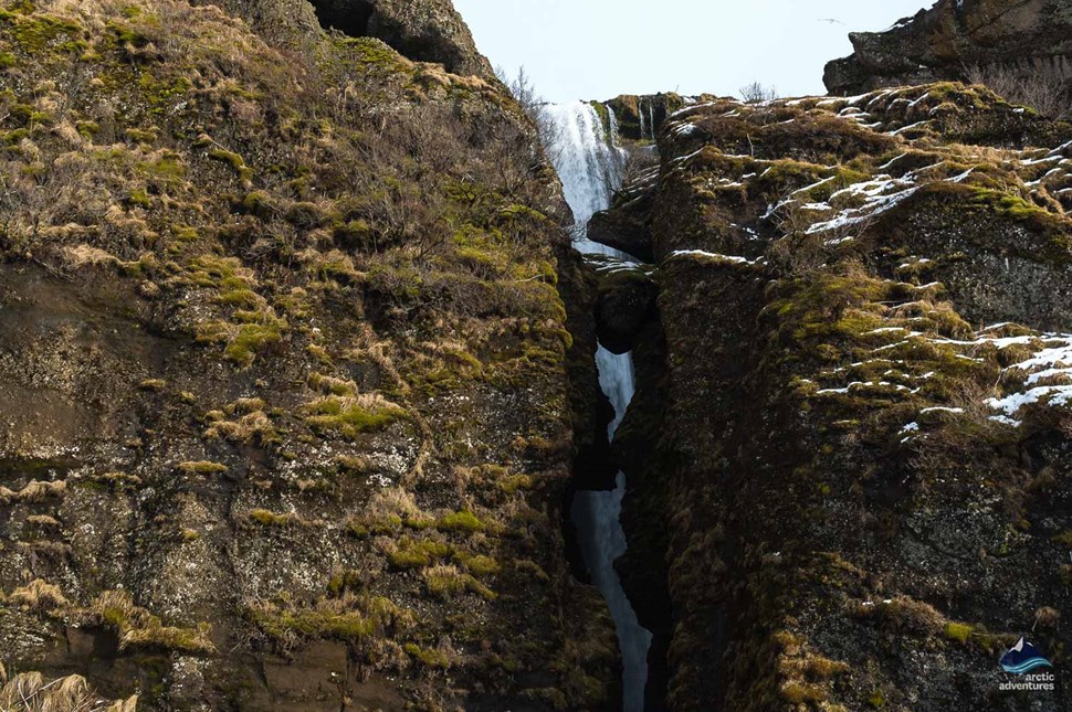 Iceland's Glujfrabui Watefall in Winter