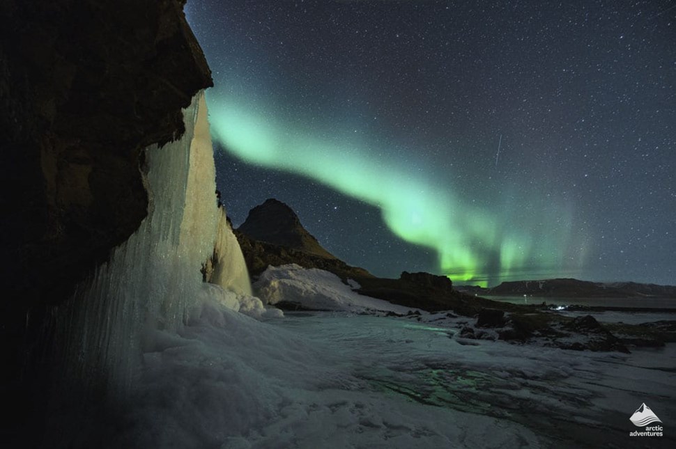 Northern Lights over Kirkjufell Mountain in Iceland