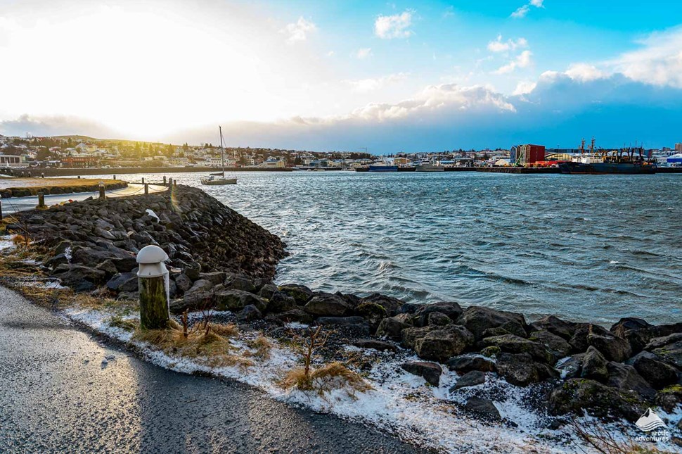 view of Hafnarfjordur harbor