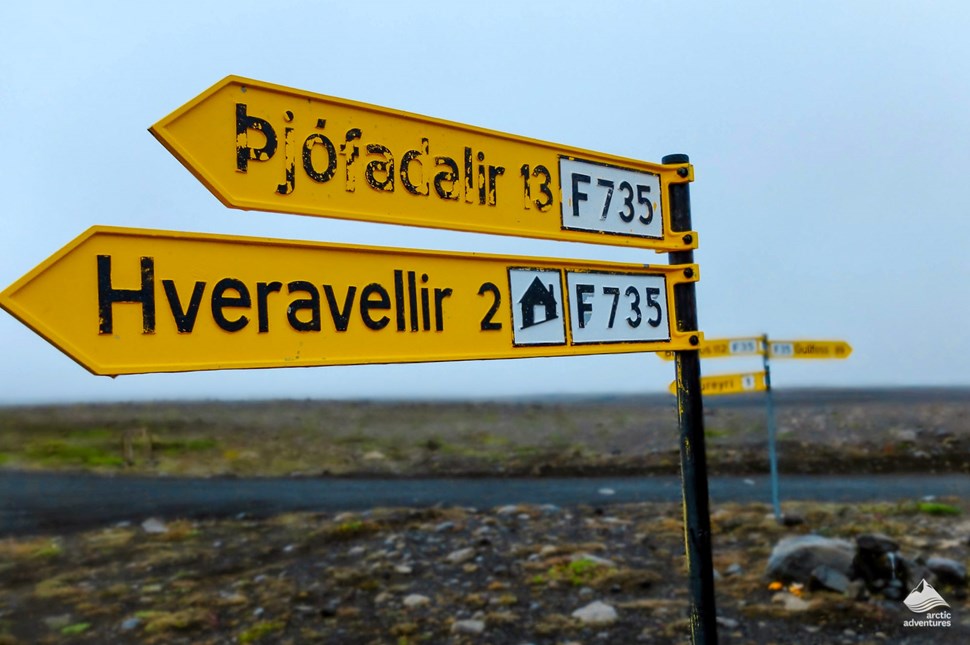 Road Sign to Hveravellir nature reserve