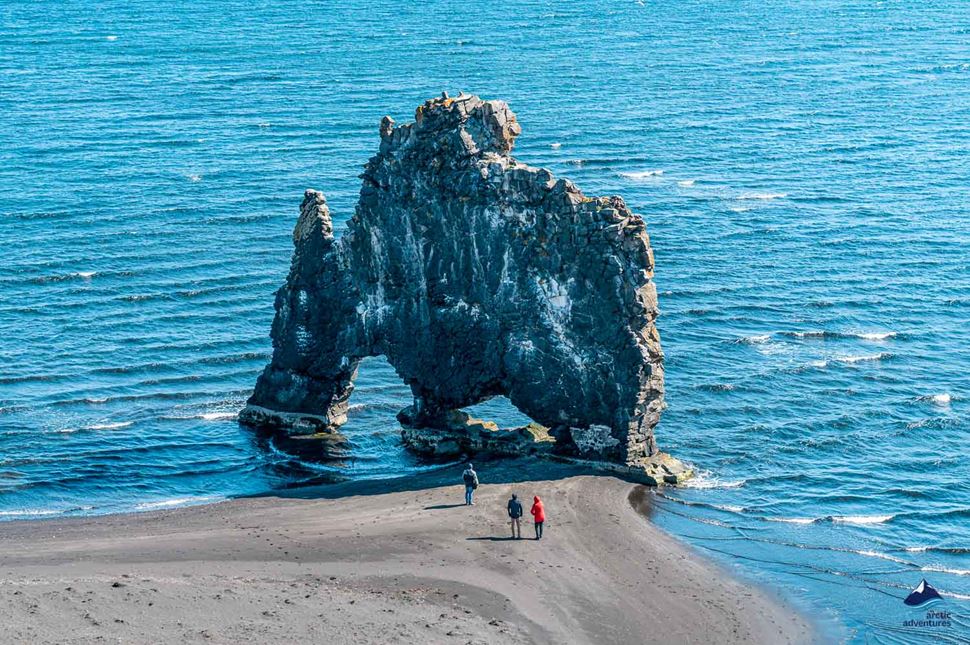 Rock formation in Hvitserkur in Iceland