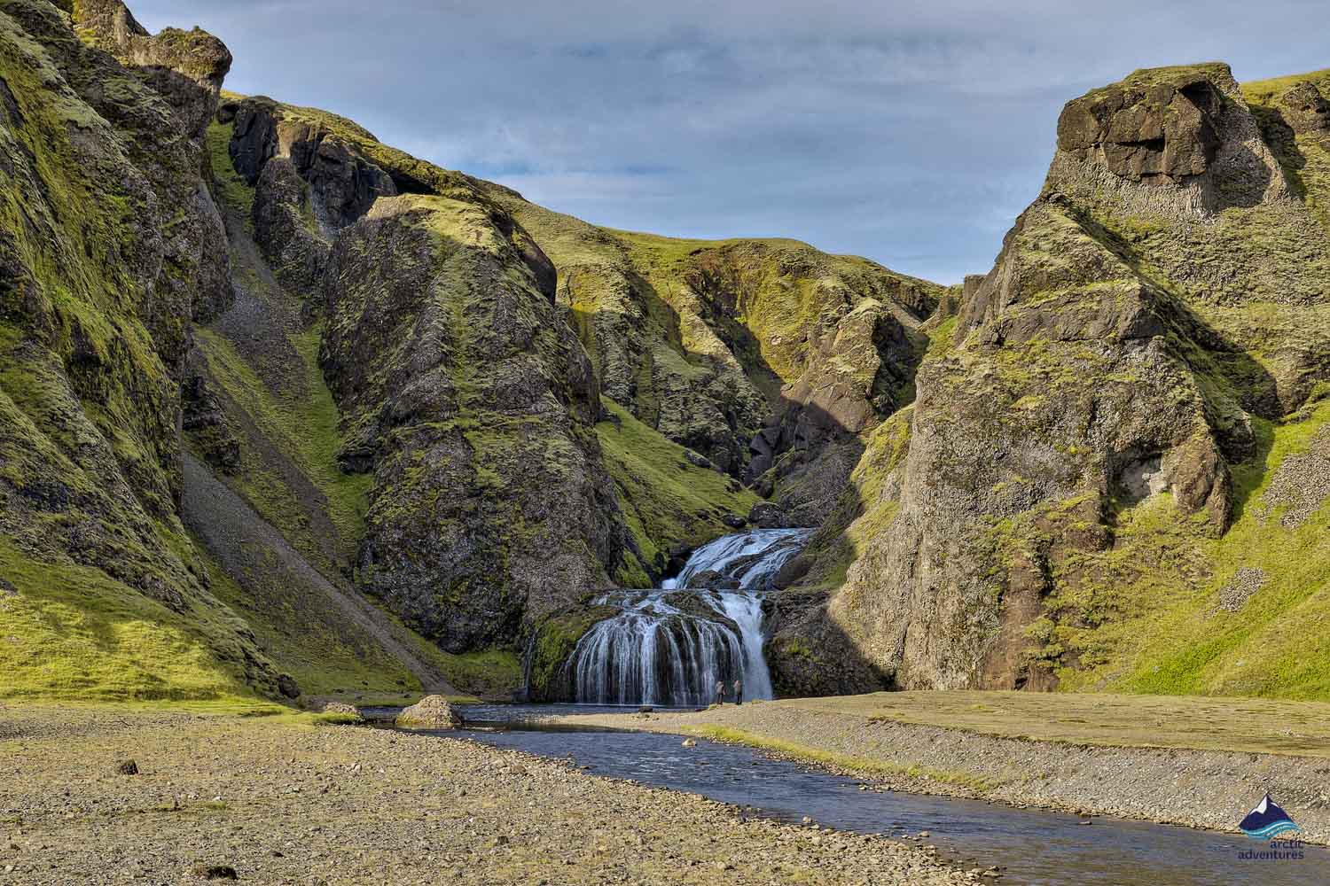 Systrafoss Waterfall in summer