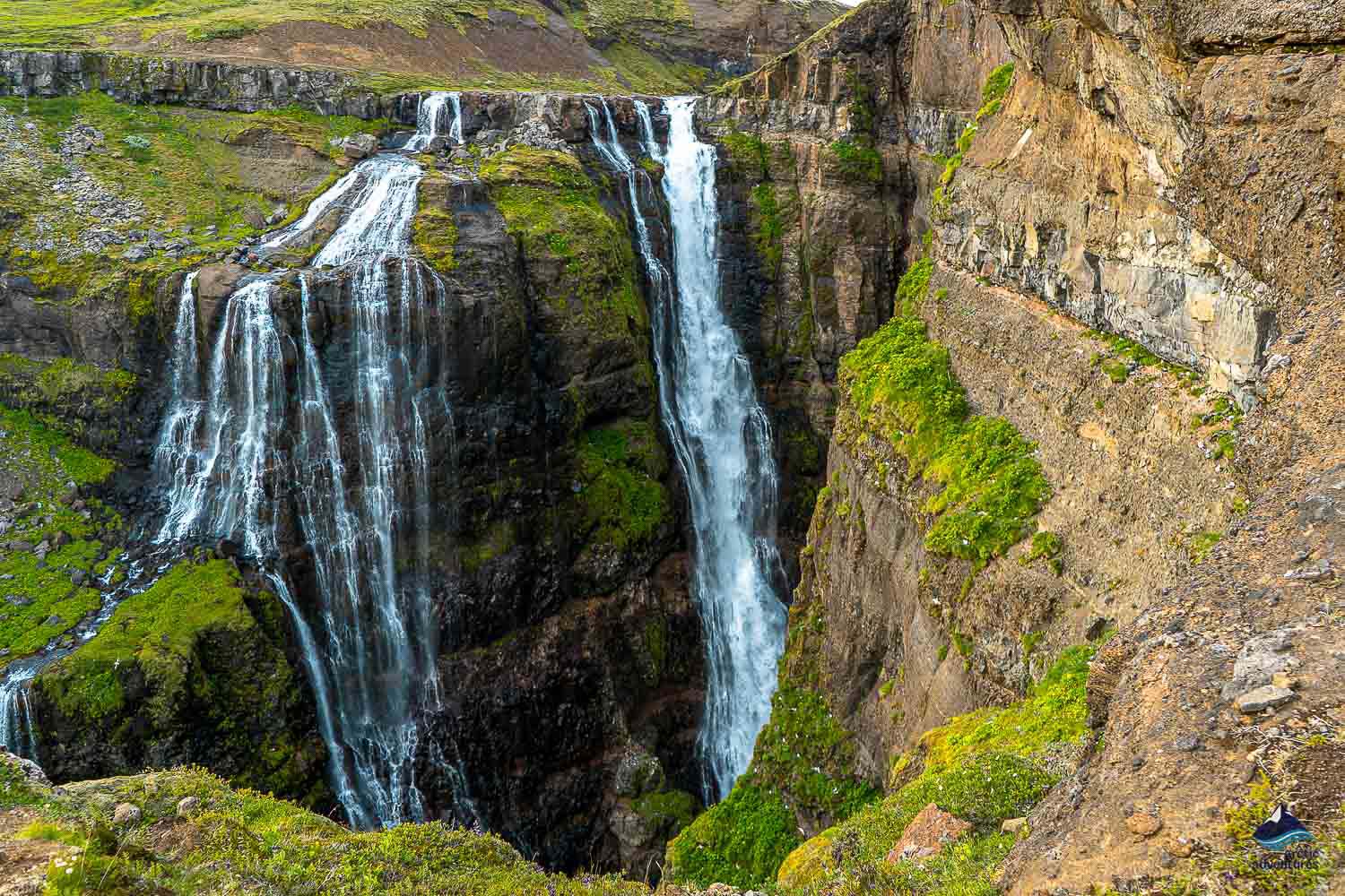 Massive Glymur Waterfall in Iceland