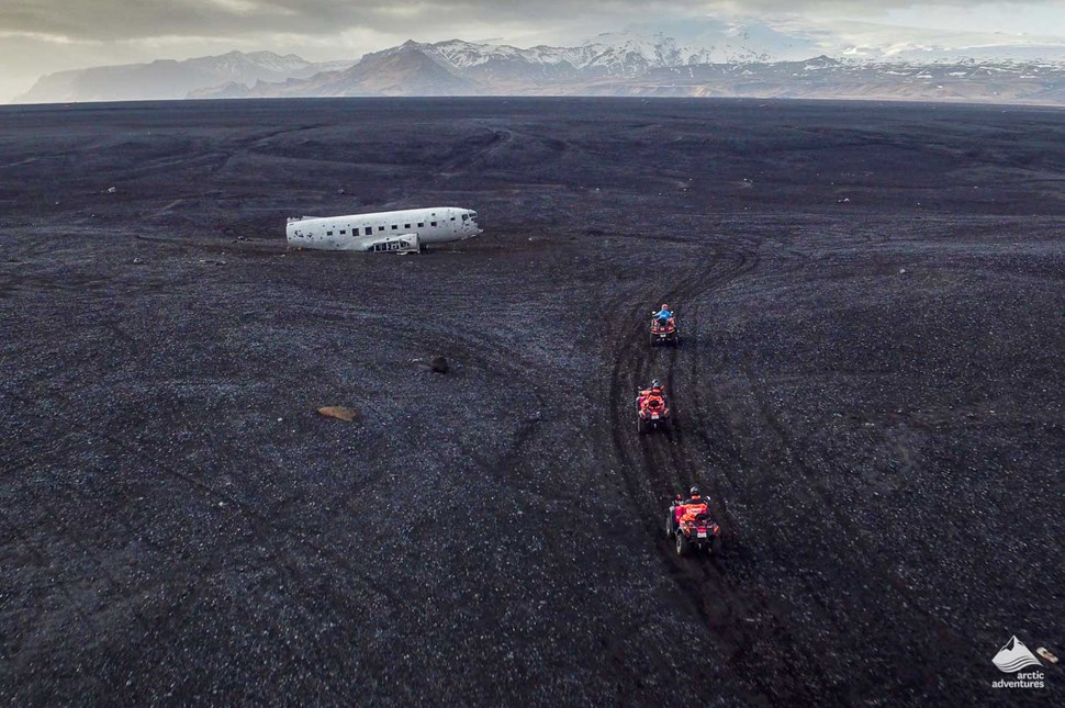 ATVs near Solheimasandur Plane Wreck in Iceland