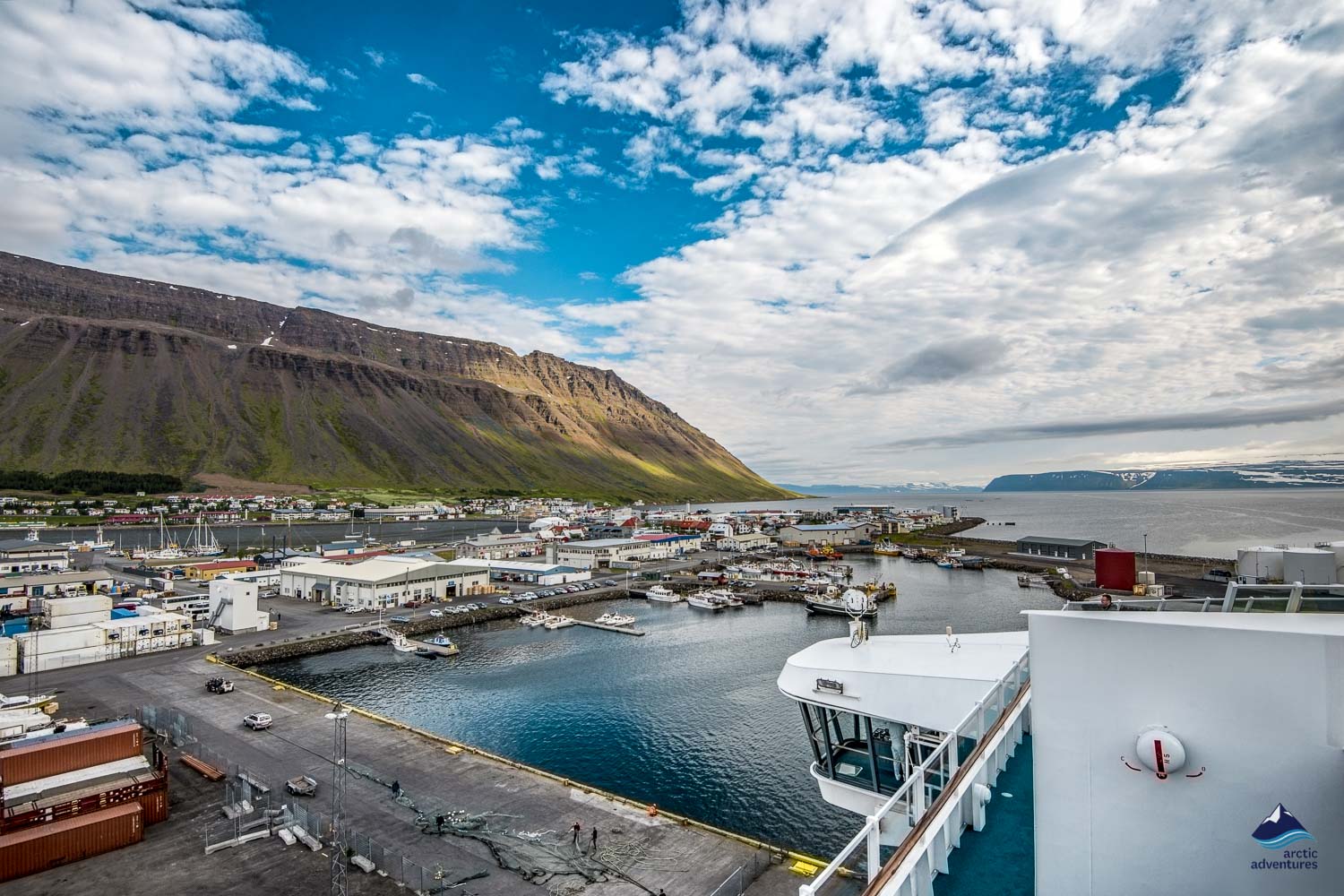 Harbour of Isafjordur village in Westfjords