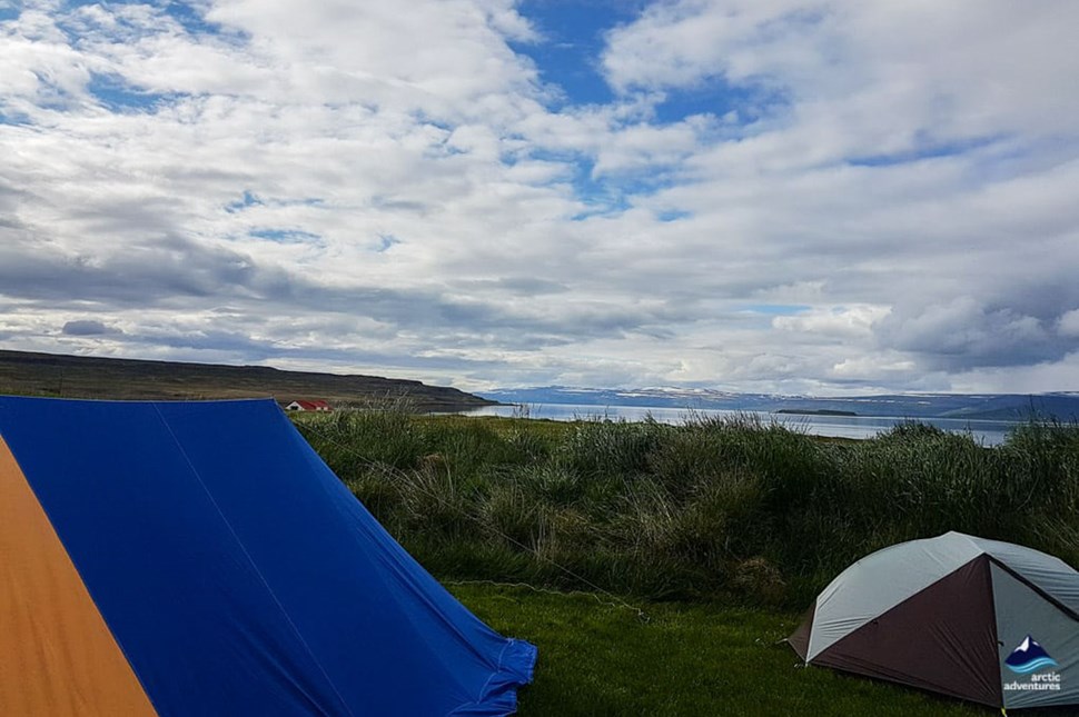 Camp site in Westfjords of Iceland