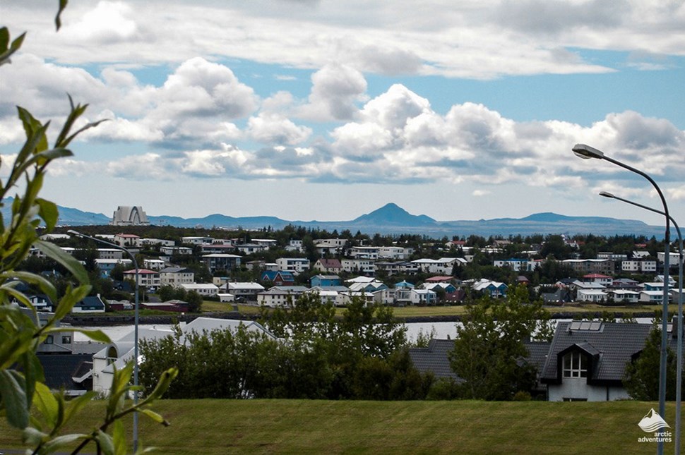 Kopavogur town view from a distance