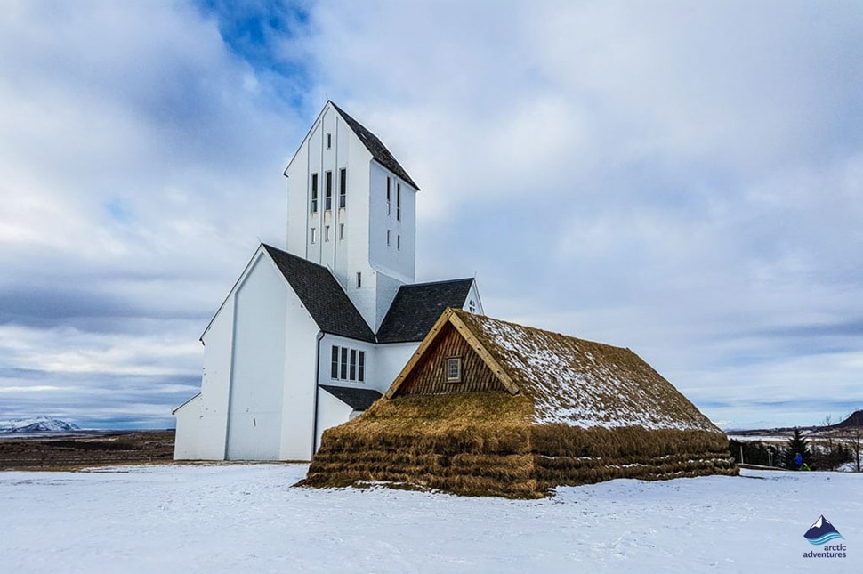 view of Skalholt Church in Iceland