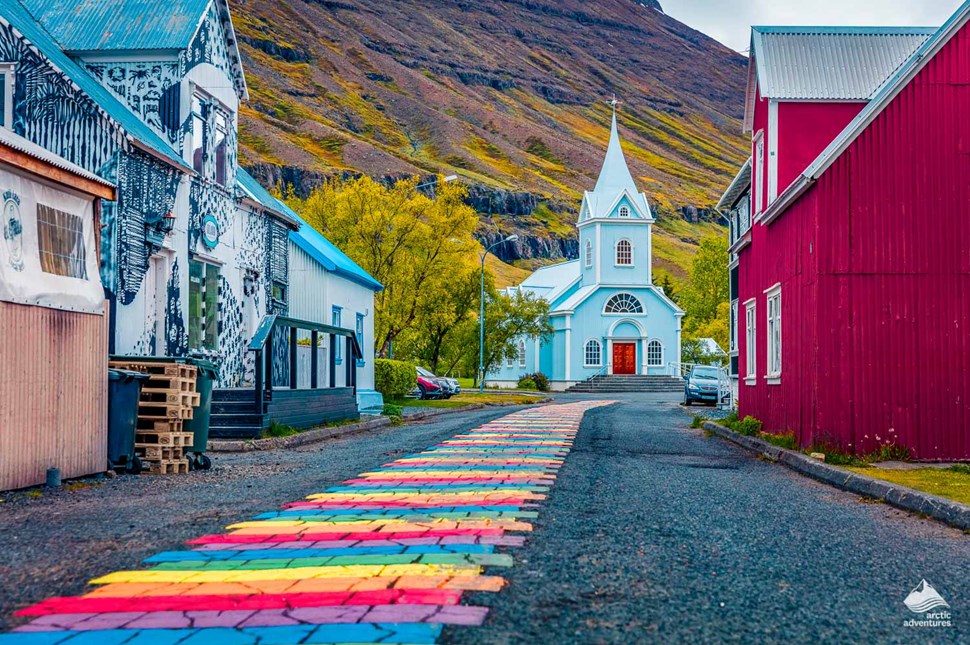 Rainbow Street in Seydisfjordur