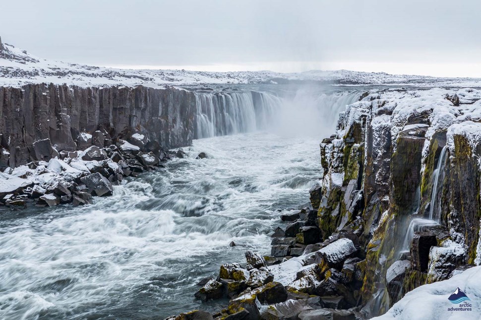 Selfoss Waterfall in winter time