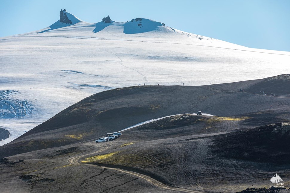 Parking lot near Snaefellsjokull Glacier