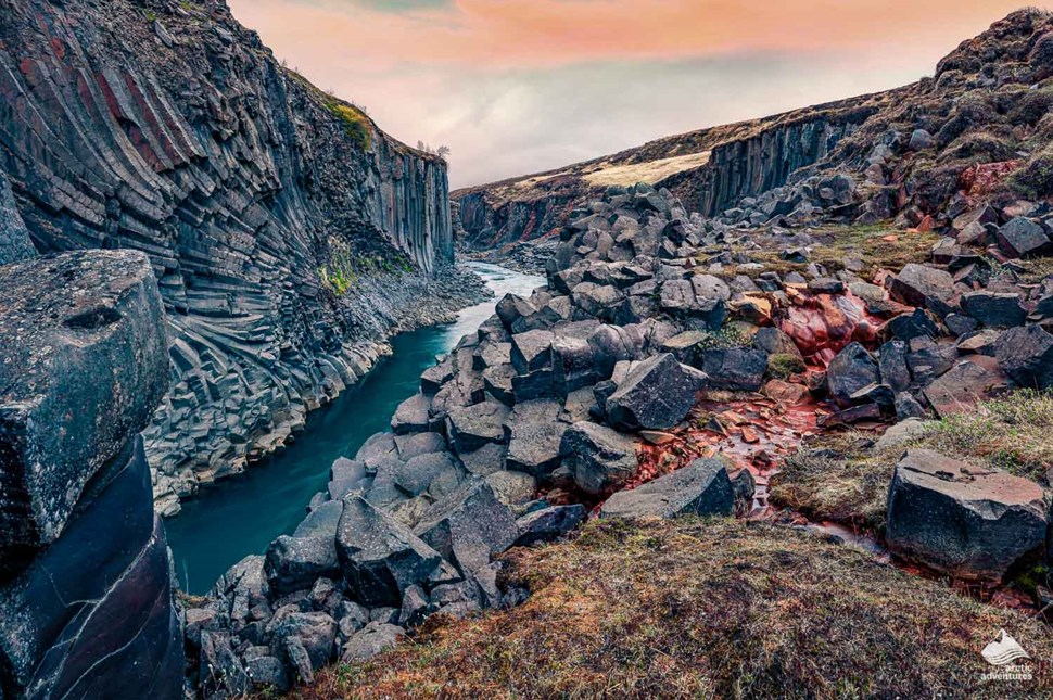 Studlagil Canyon Basalt Columns in Iceland