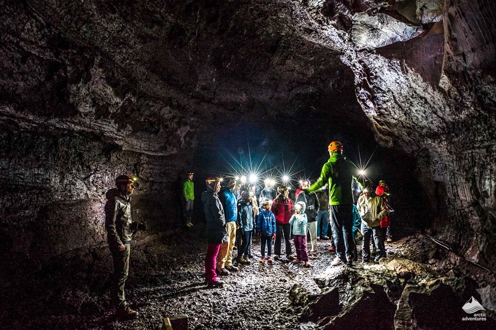 Guided tour inside Vidgelmir lava cave