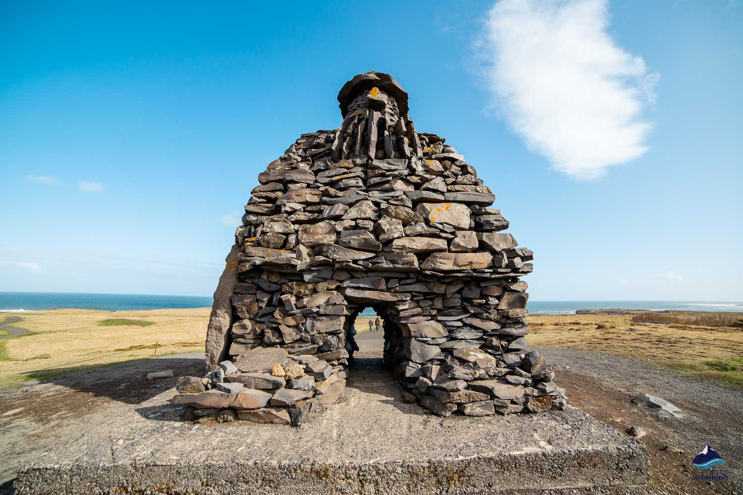  Gatklettur stone monument in Grundarfjorour